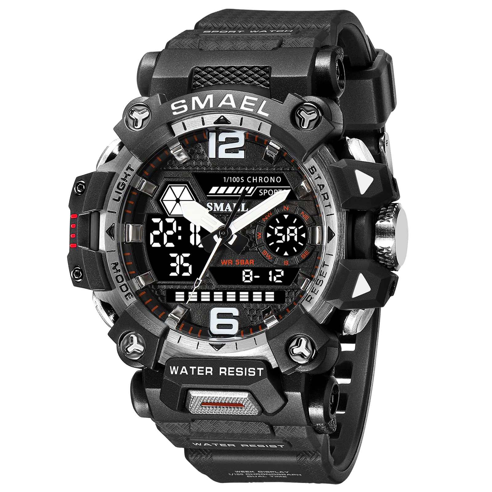 SMAEL Men's Analogue-Digital Military Sports Watch