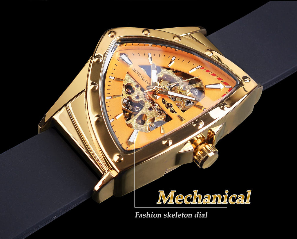 FORSINING Men's Automatic Skeleton Watch – Triangular Dial