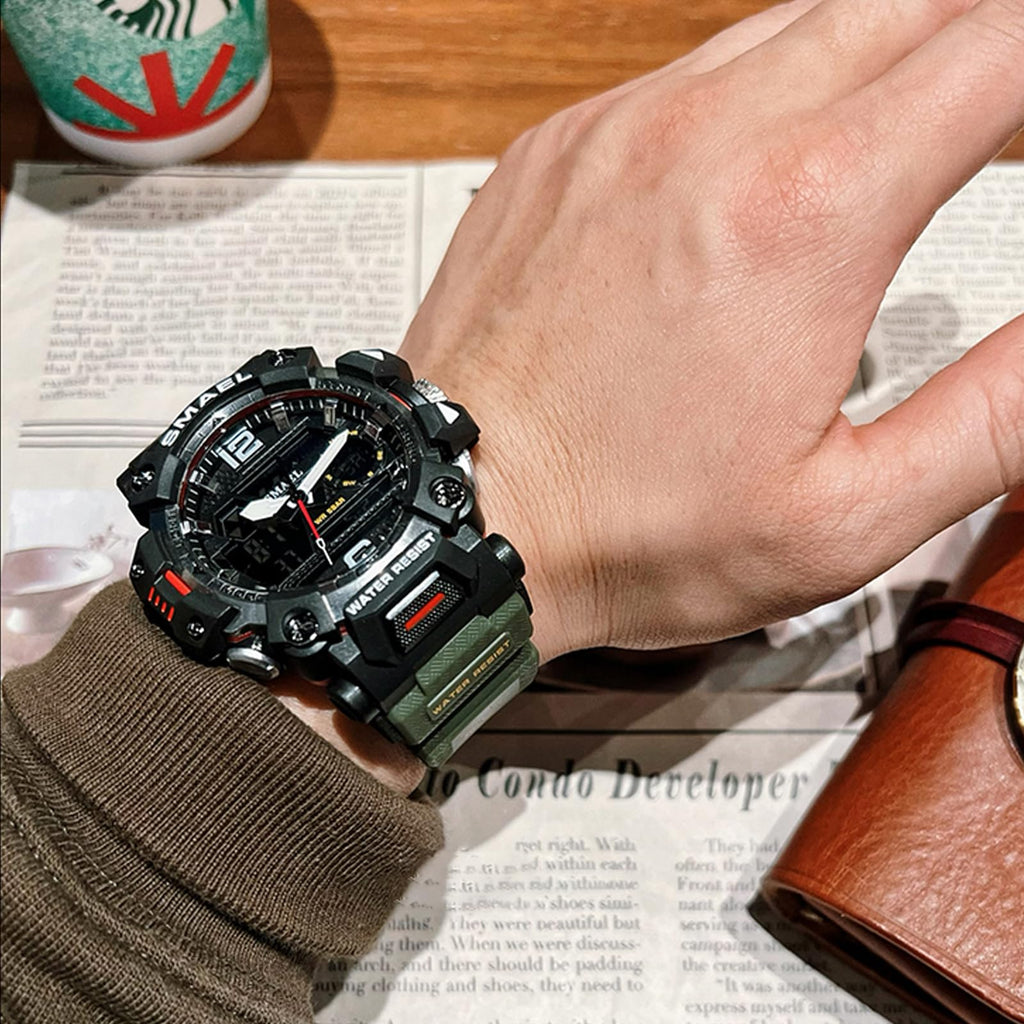 SMAEL Men's Analogue-Digital Military Sports Watch