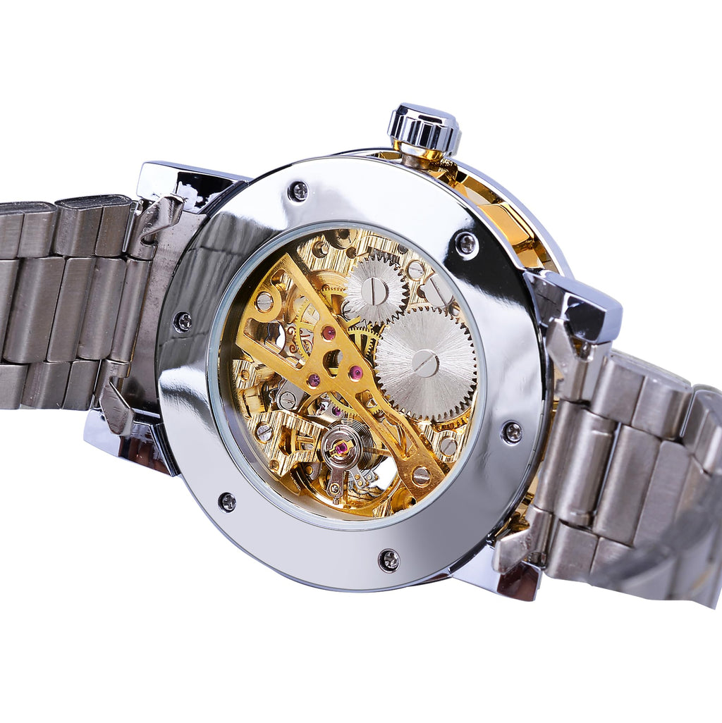 FORSINING Men's Manual-Wind Skeleton Watch – Floral Dial