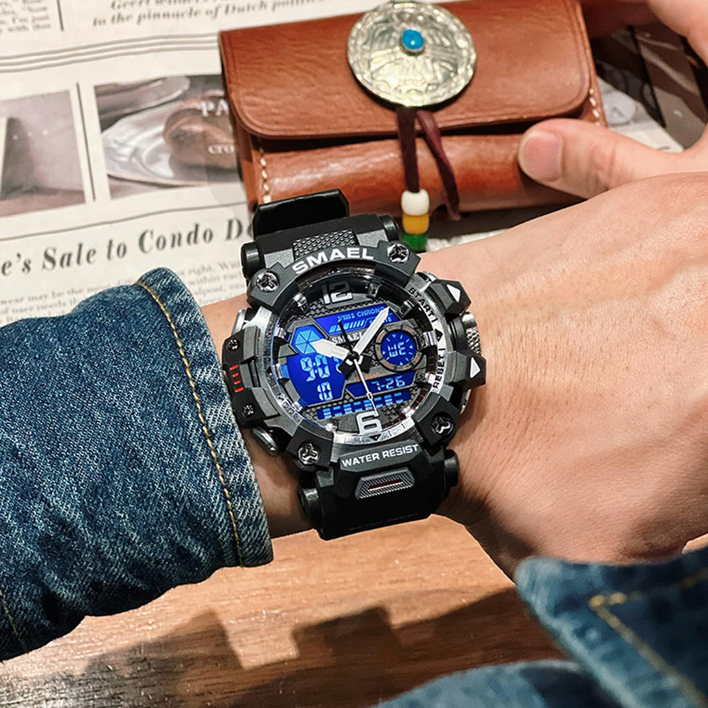 SMAEL Men's Analogue-Digital Military Sports Watch