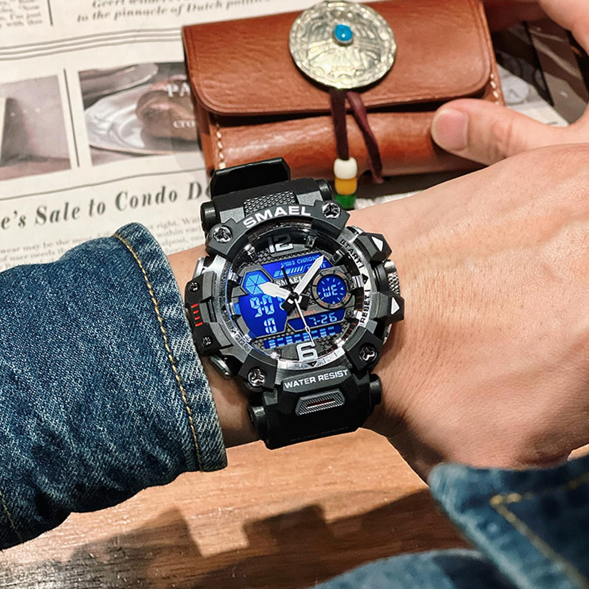 SMAEL Men's Analogue-Digital Military Sports Watch