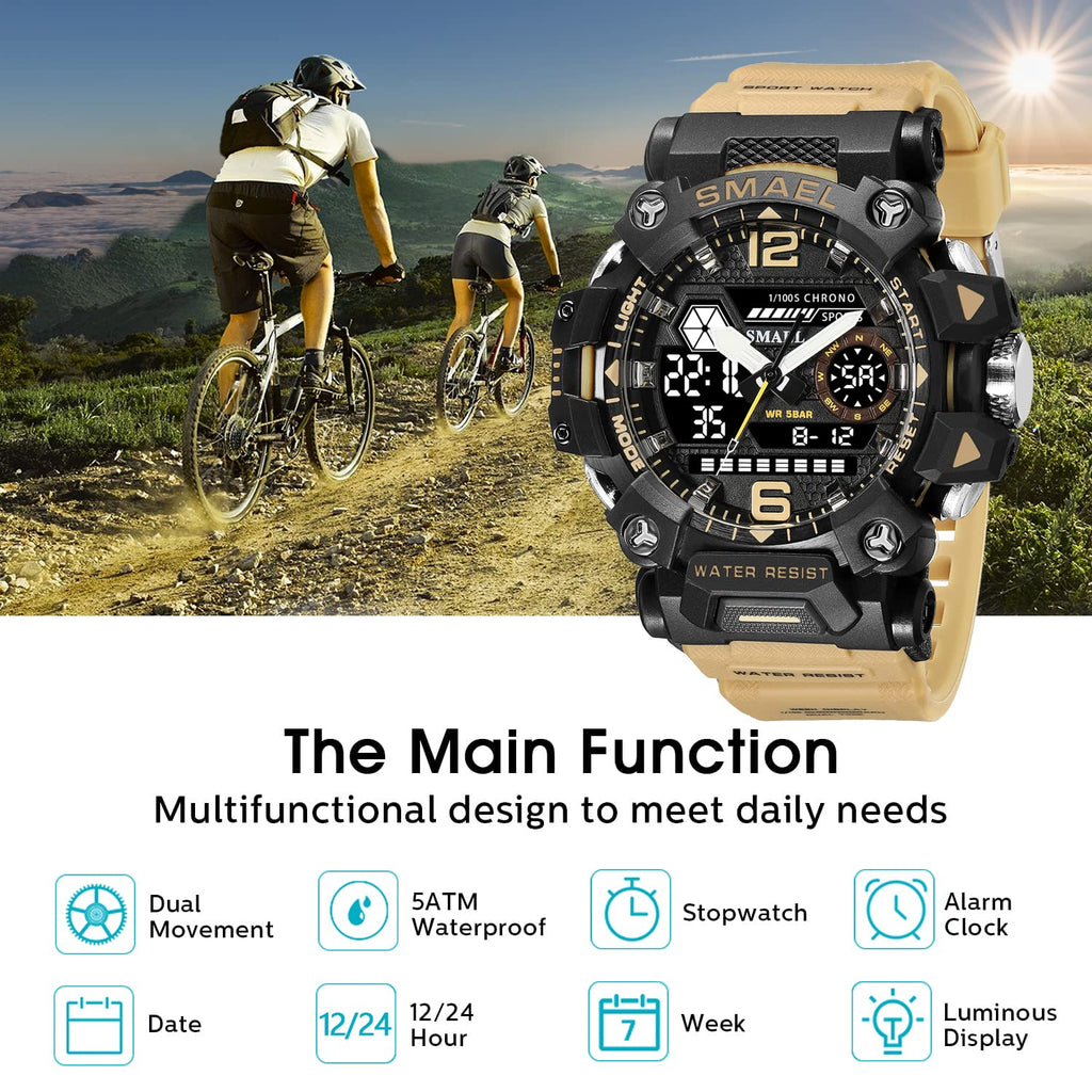 SMAEL Men's Analogue-Digital Military Sports Watch