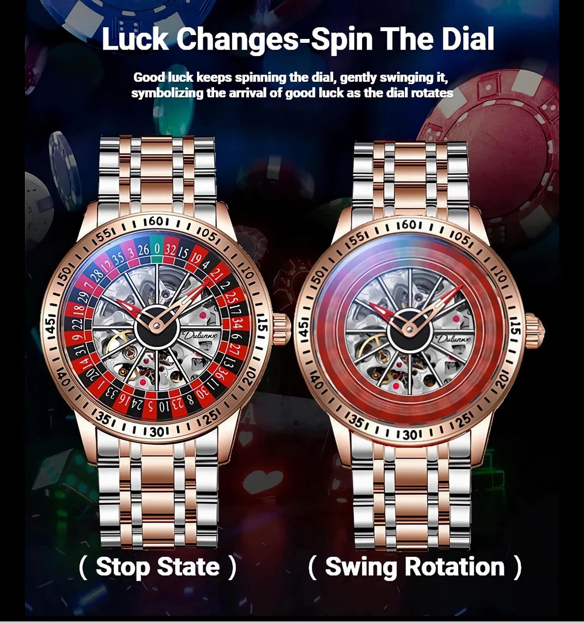 Men's Roulette Dial Automatic Mechanical Watch