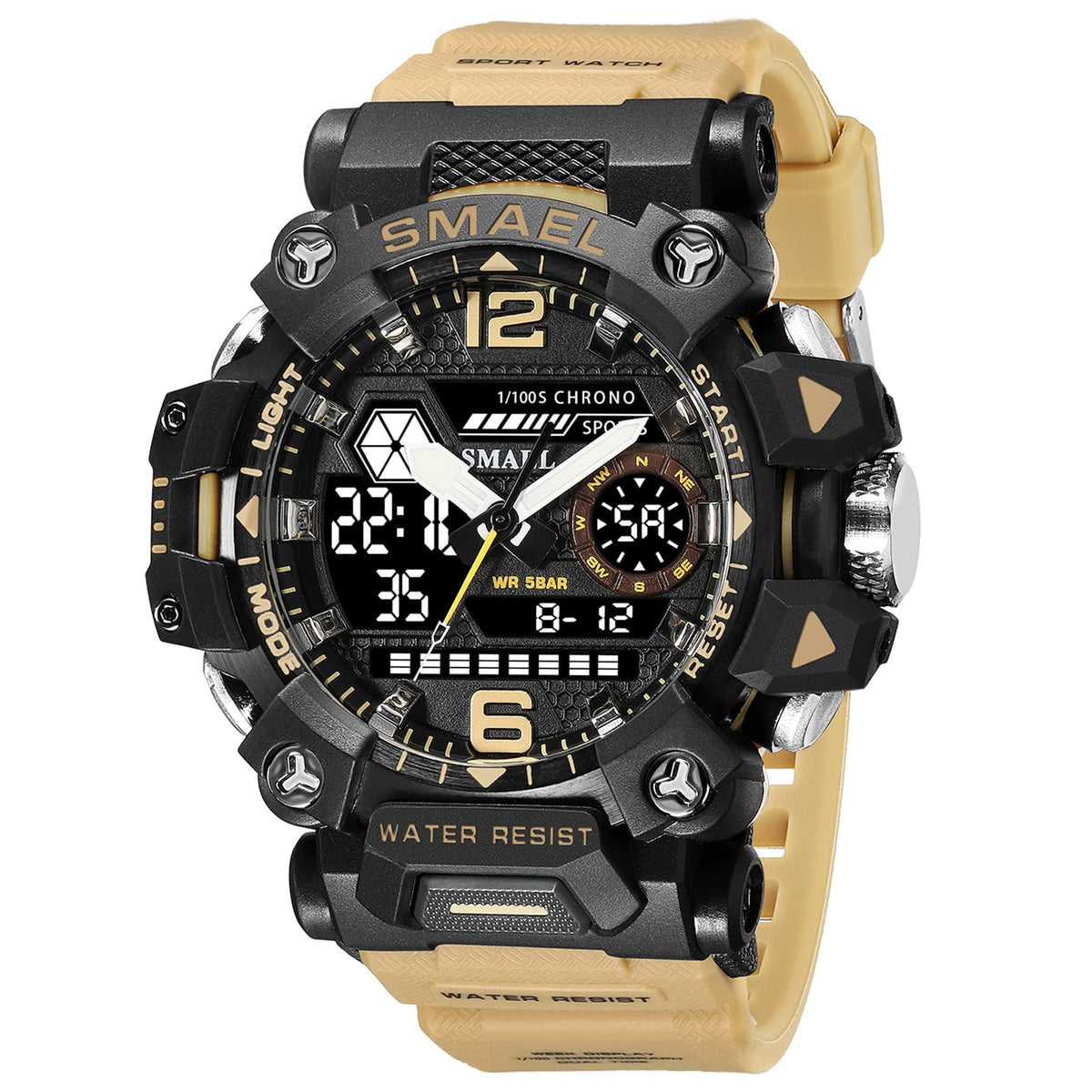 SMAEL Men's Analogue-Digital Military Sports Watch