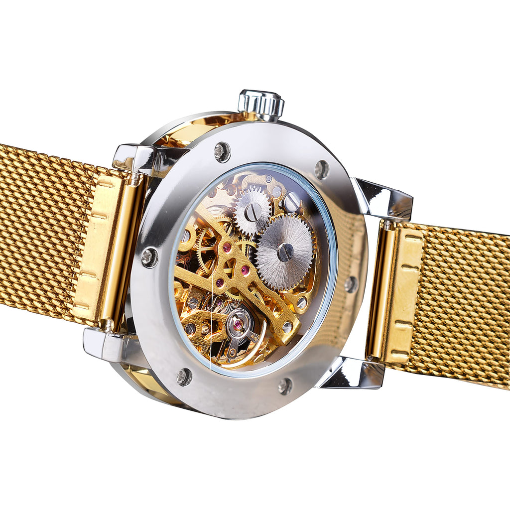 FORSINING Men's Manual-Wind Skeleton Watch – Floral Dial