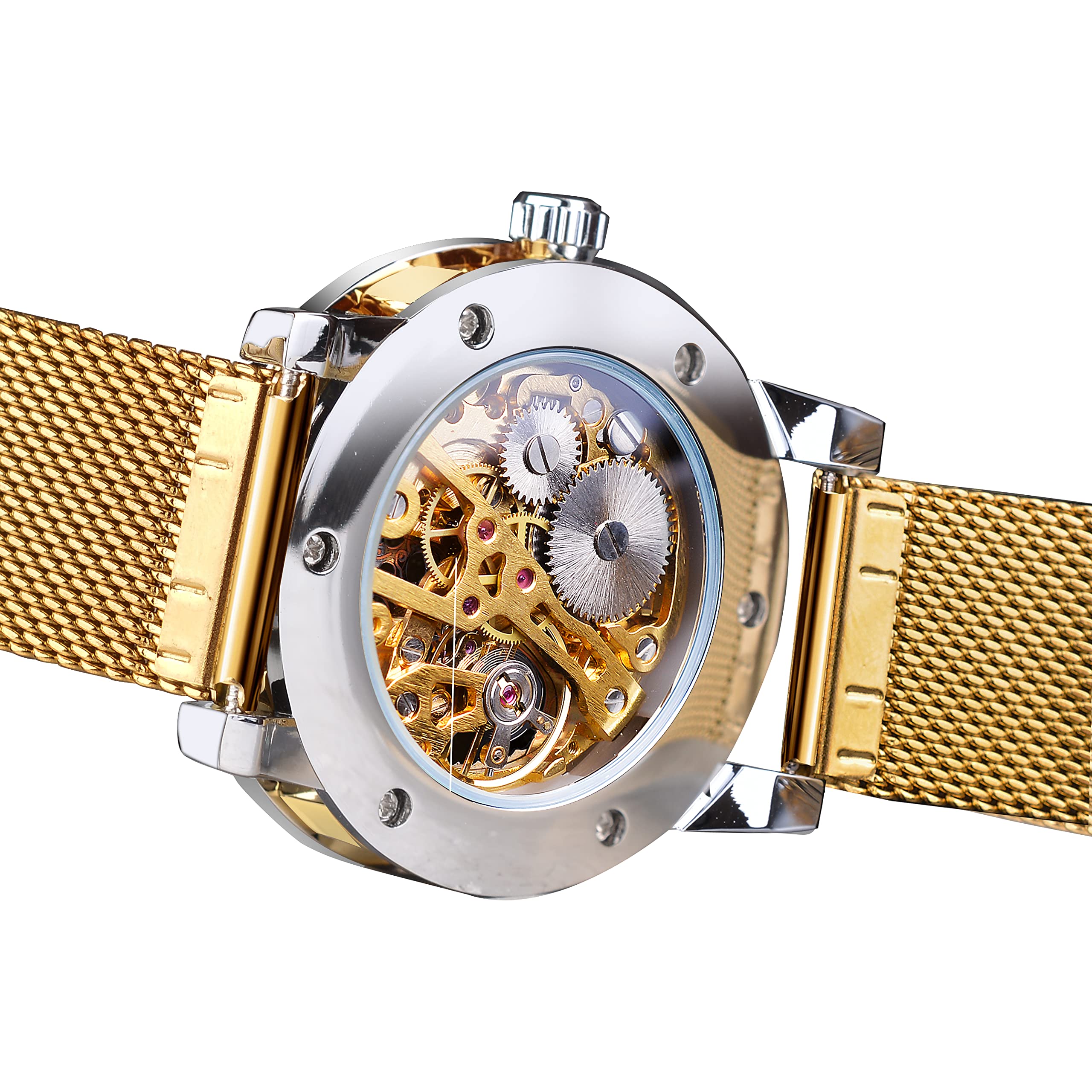 FORSINING Men's Manual-Wind Skeleton Watch – Floral Dial