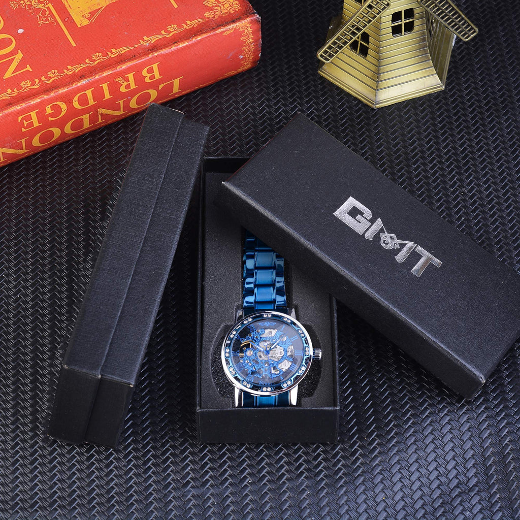 FORSINING Men's Manual-Wind Skeleton Watch – Floral Dial