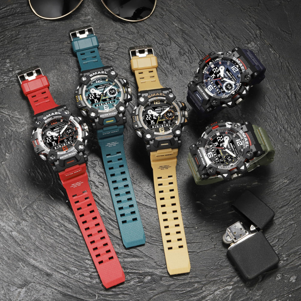 SMAEL Men's Analogue-Digital Military Sports Watch