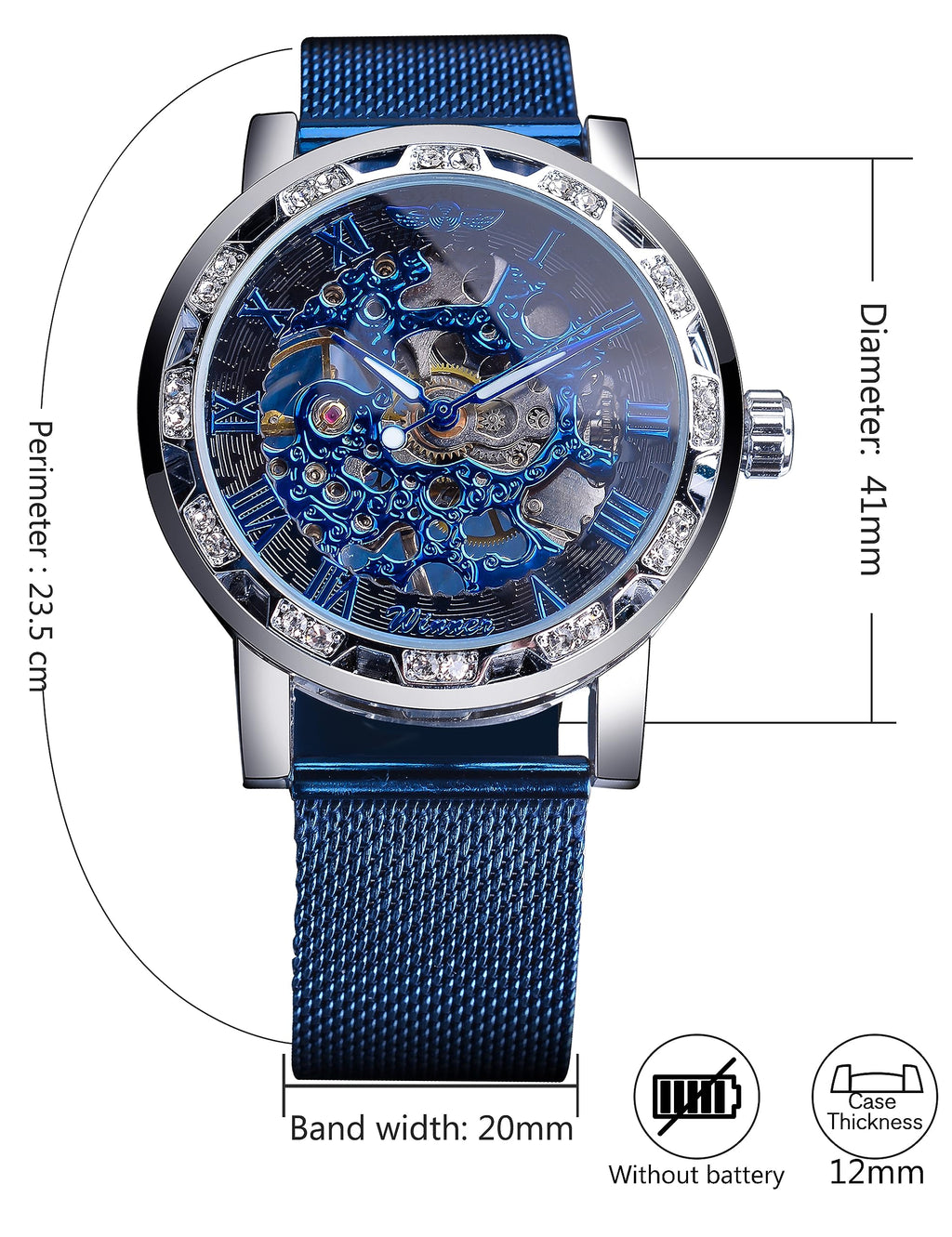 FORSINING Men's Manual-Wind Skeleton Watch – Floral Dial