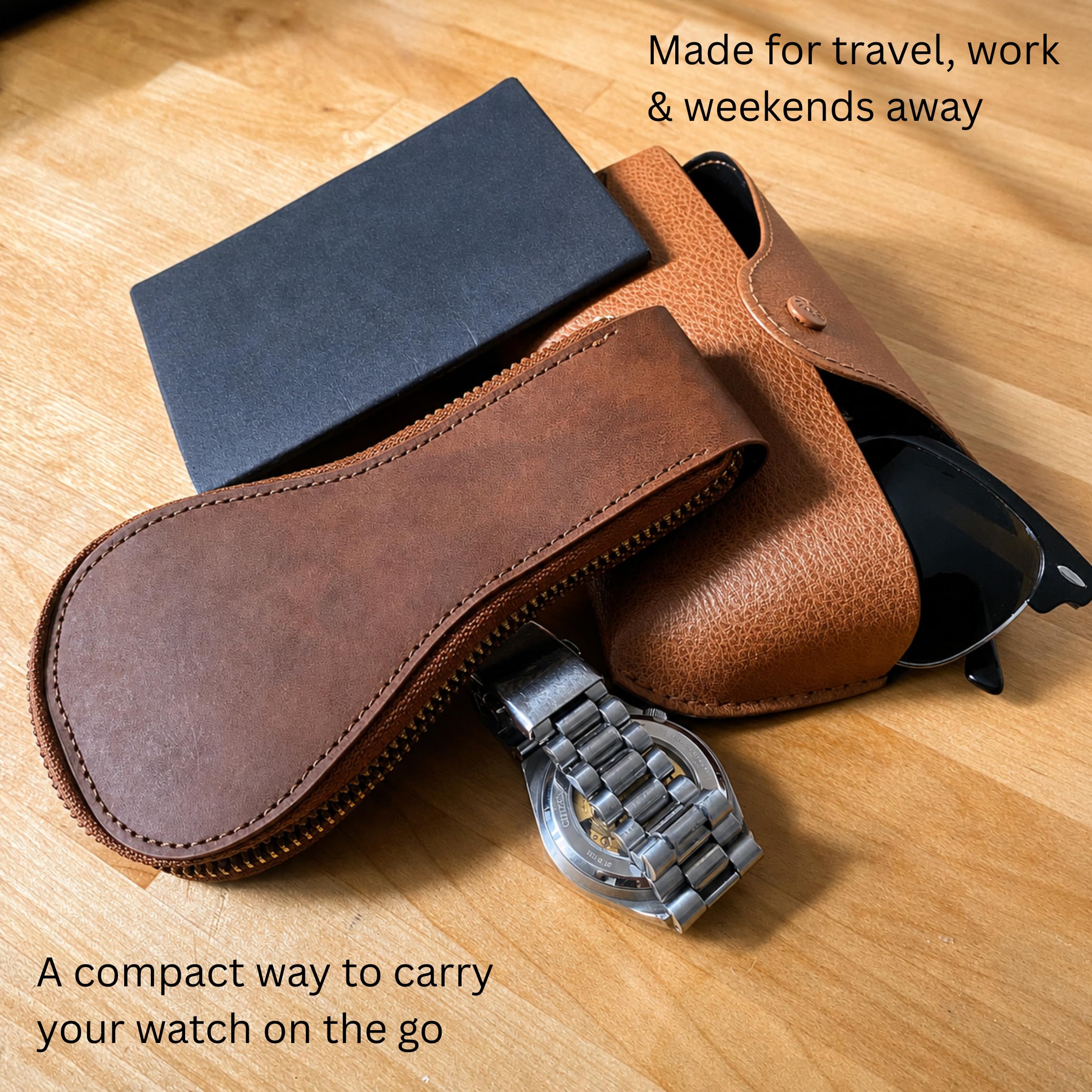 Stretone Single Watch Travel Case - PU Leather