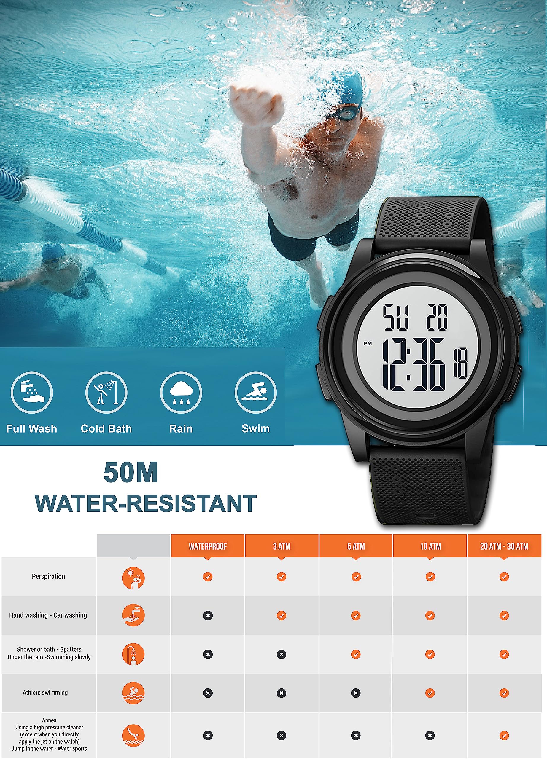 Unisex Ultra-Thin Digital Sports Watch