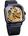 FORSINING Men's Automatic Skeleton Watch – Gold Dial