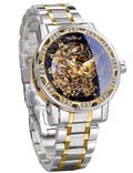 FORSINING Men's Manual-Wind Skeleton Watch – Floral Dial